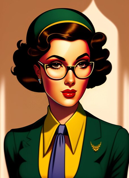 A woman in a green jacket and hat with the word hero on the front