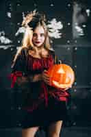 Free photo woman in a halloween costume