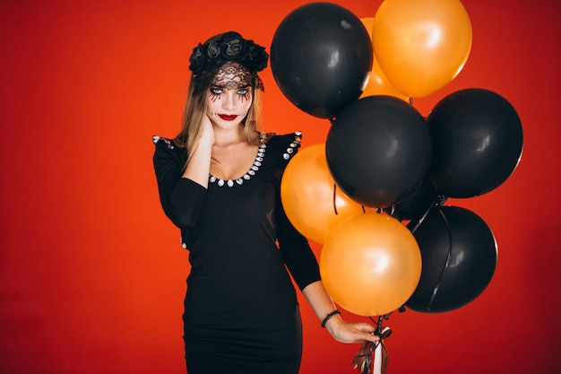 Woman in a halloween costume