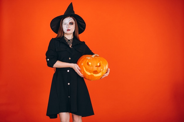 Woman in a halloween costume