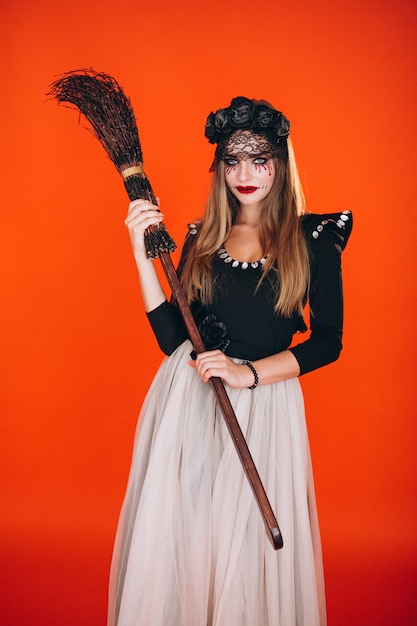 Free photo woman in a halloween costume