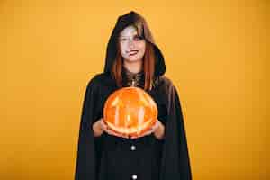 Free photo woman in a halloween costume