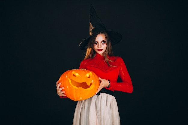 Free photo woman in a halloween costume