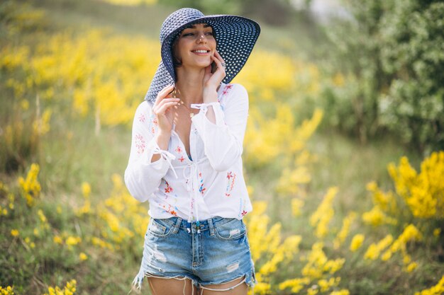 Woman happy in hat