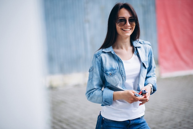 Woman happy outside