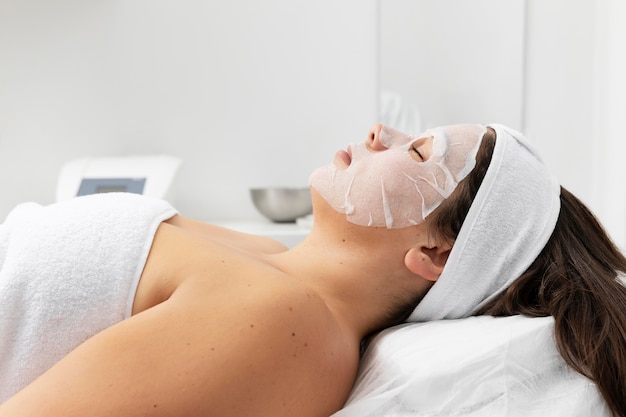 Woman having a facial skincare treatment