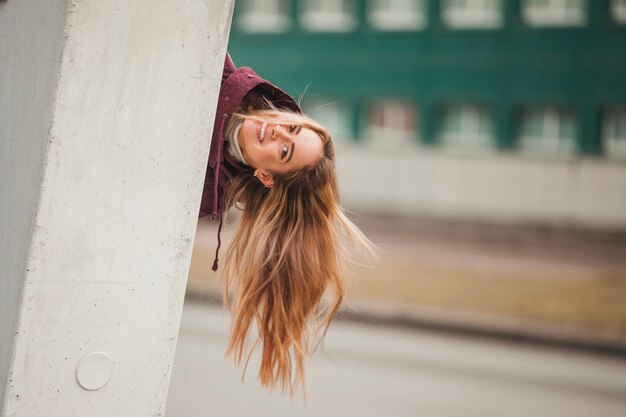 Woman having fun in urban environment