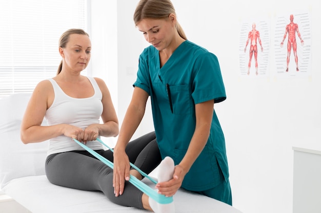 Woman having a physiotherapy session