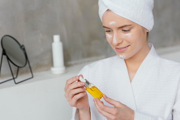 Woman having a self care routine