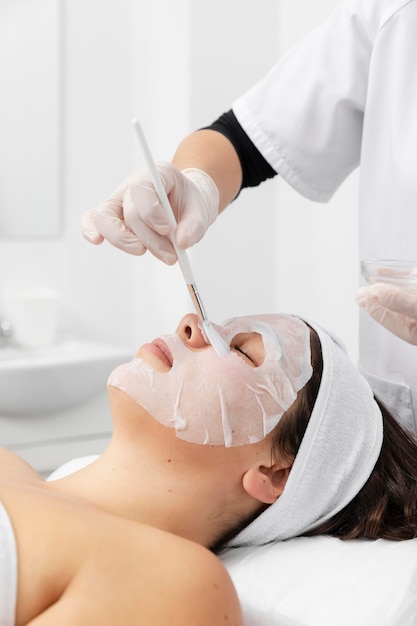 Woman having a skincare treatment