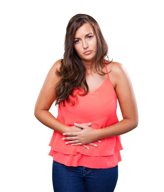 Woman having a stomach ache