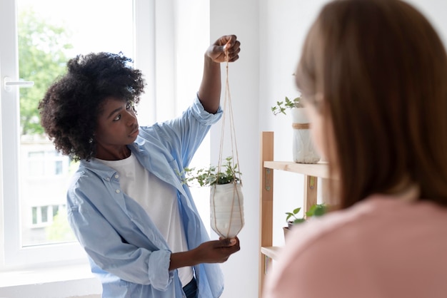 Woman having a sustainable lifestyle