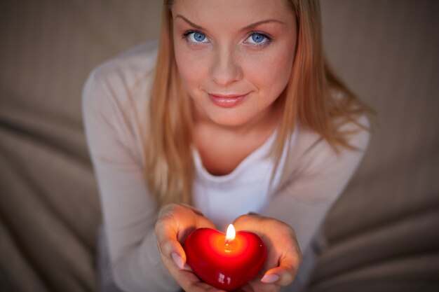 Woman holding a candle