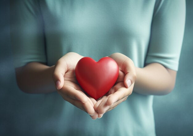 Woman holding heart shaped object