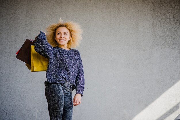 Woman holding purchases