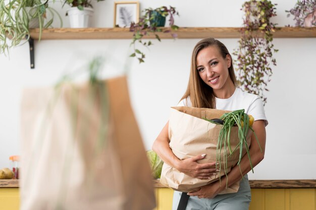 Woman holding a shopping bag