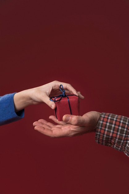 Woman holding a small gift