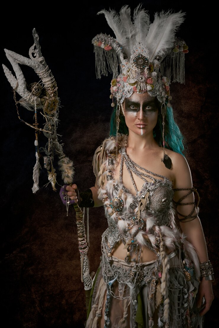 Free Photo woman holding wand 