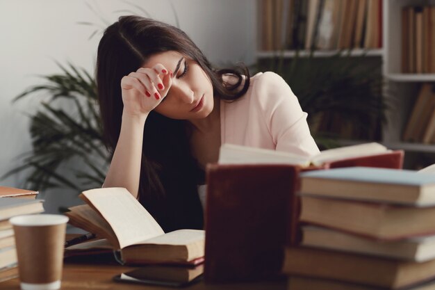 Woman in the library