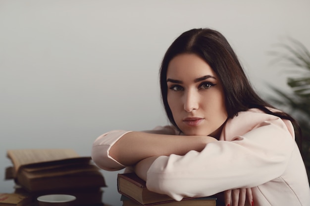 Woman in the library