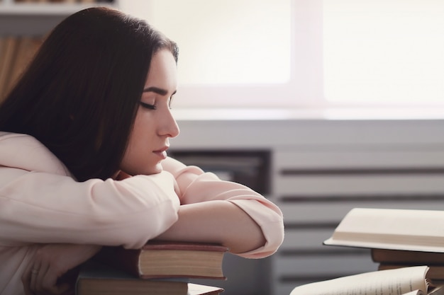 Woman in the library