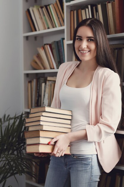 Woman in the library