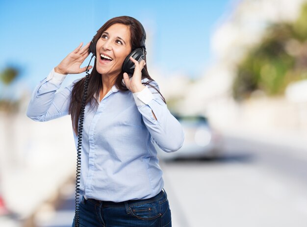 Woman listening music