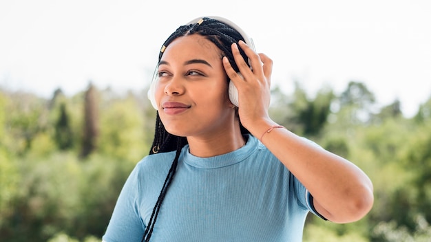 Woman listening music