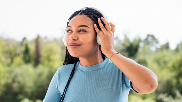 Woman listening music