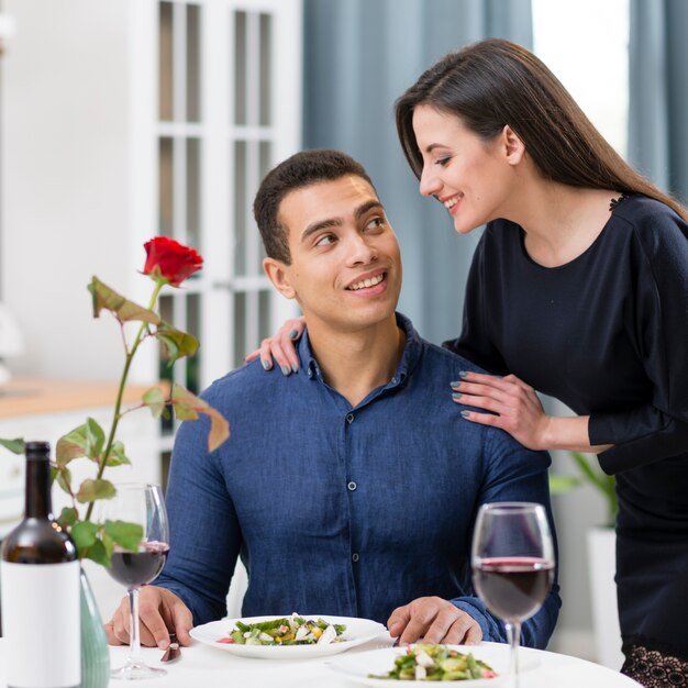 Woman looking at her boyfriend with love