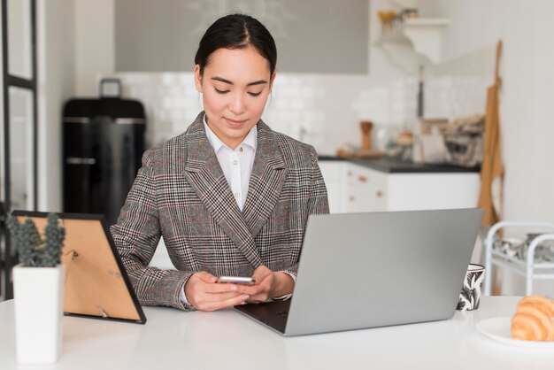 Woman looking at mobile