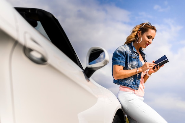 Woman looking at phone