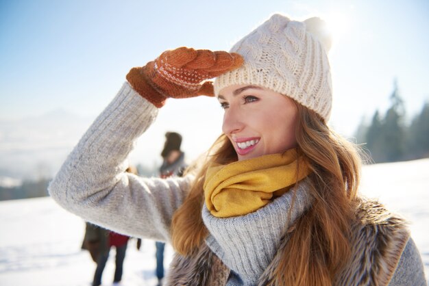 Woman looking at a very beautiful view