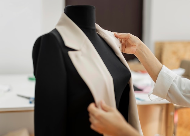 Woman making jacket