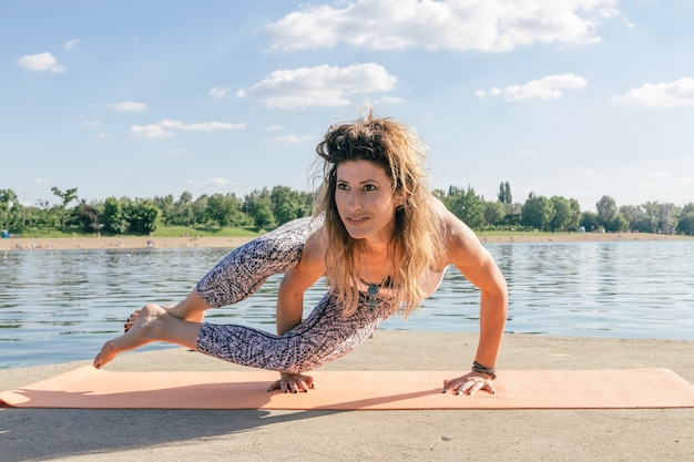 Free photo woman meditating on hands