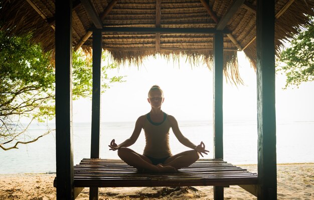 Woman meditating