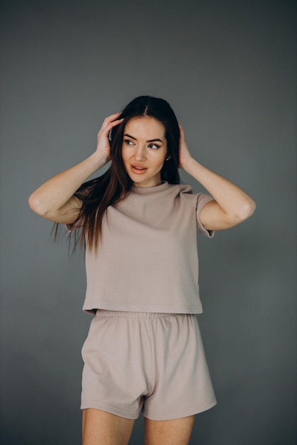 Woman model demonstrating cloths