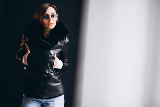 Woman model demonstrating winter cloths
