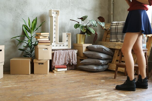 Woman at new home