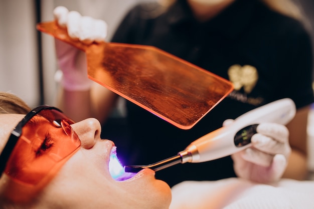 Woman patient visiting dentist