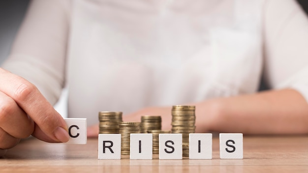 Woman placing a c to form crisis