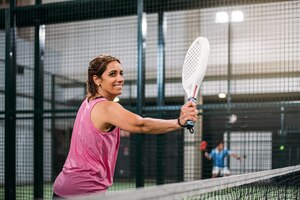 Woman playing padel