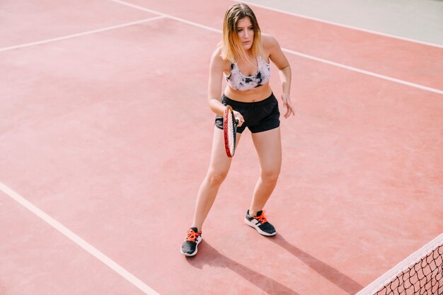 Woman playing tennis