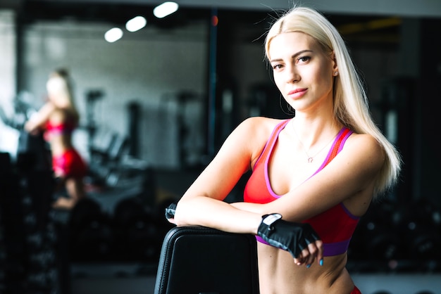 Woman posing in gym