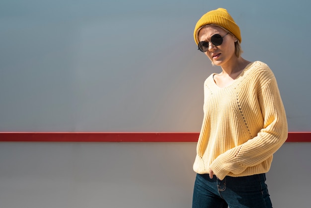 Free photo woman posing in natural light