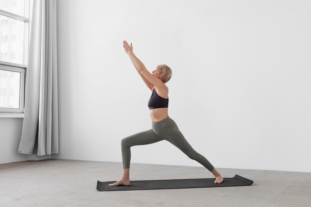 Woman practicing yoga