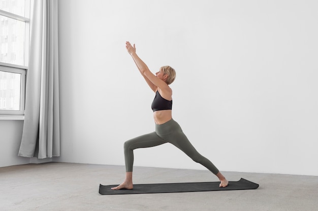 Woman practicing yoga