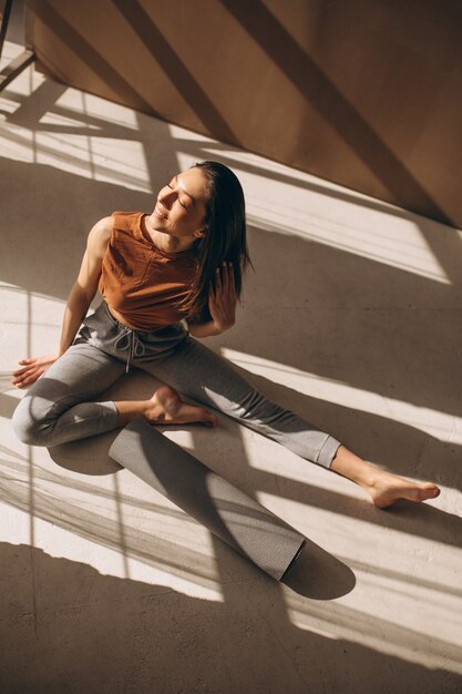 Woman practising yoga