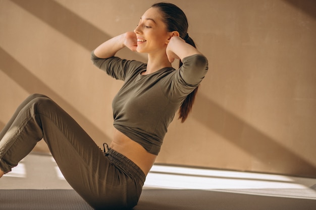 Woman practising yoga