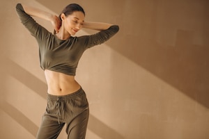 Woman practising yoga